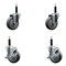 Service Caster 4'' Thermoplastic Rubber Wheel Swivel 3/4'' Expanding Stem Caster Set 2 Brakes, 4PK SCC-EX20S414-TPRB-2-TLB-2-34 - alternate 1